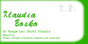 klaudia bosko business card