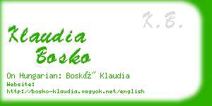 klaudia bosko business card